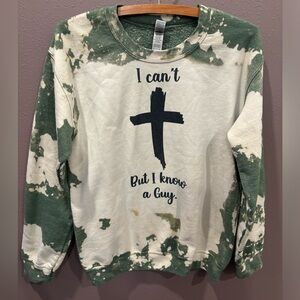 Acid Washed Custom Bleach Sweatshirt Faith Size Small